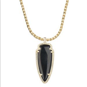 NWOT Kendra Scott Shaylee Necklace Black + Gold